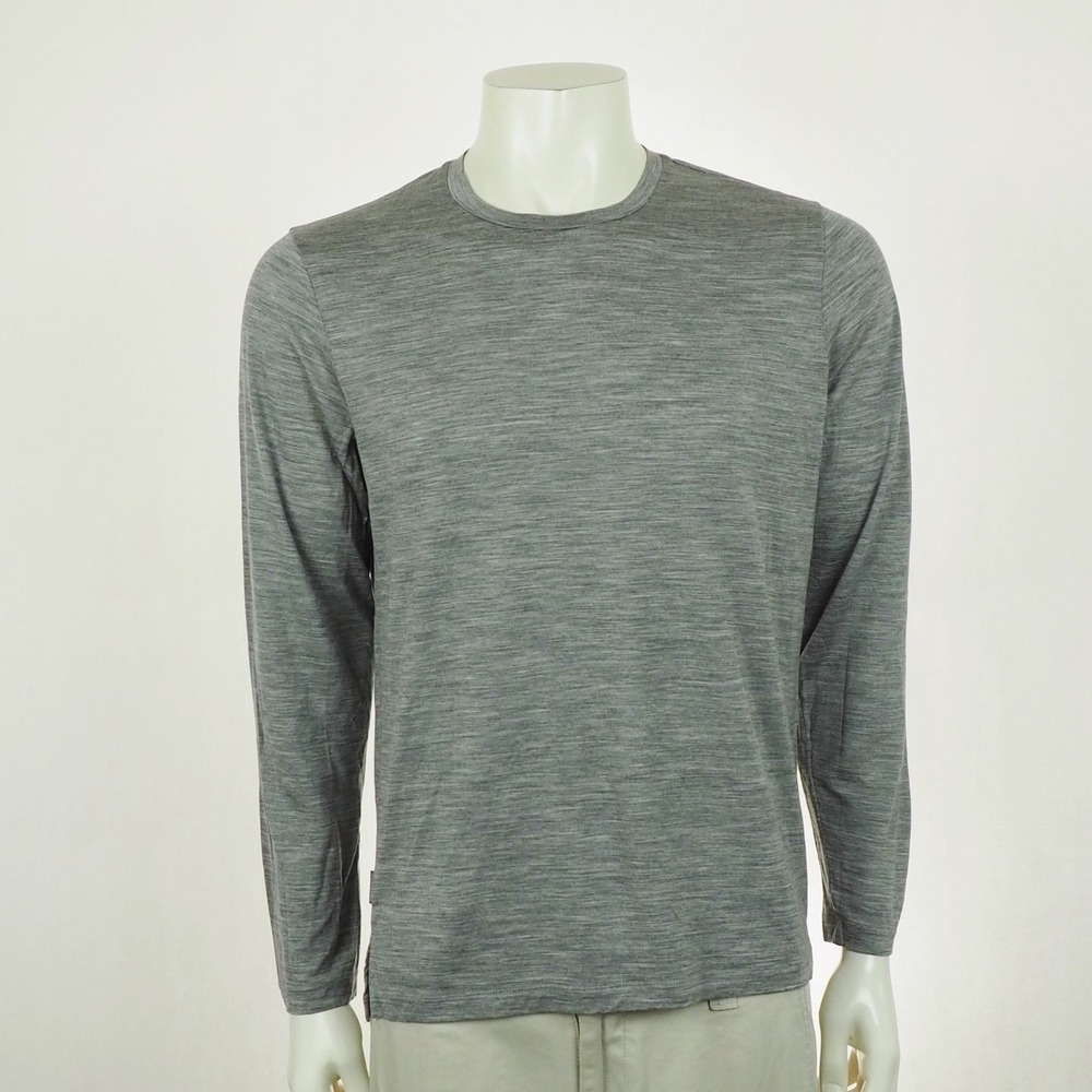 Icebreaker Cool-Lite Tee Shirt Mens Medium Heather Gray Wool Blend Crew Hiking